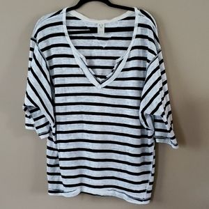 We The Free Linen Blend Striped Shirt Oversized XL